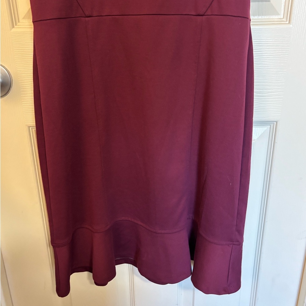 Banana Republic Burgundy Fit & Flare Dress Size 12 dress wedding guest - Picture 6 of 6